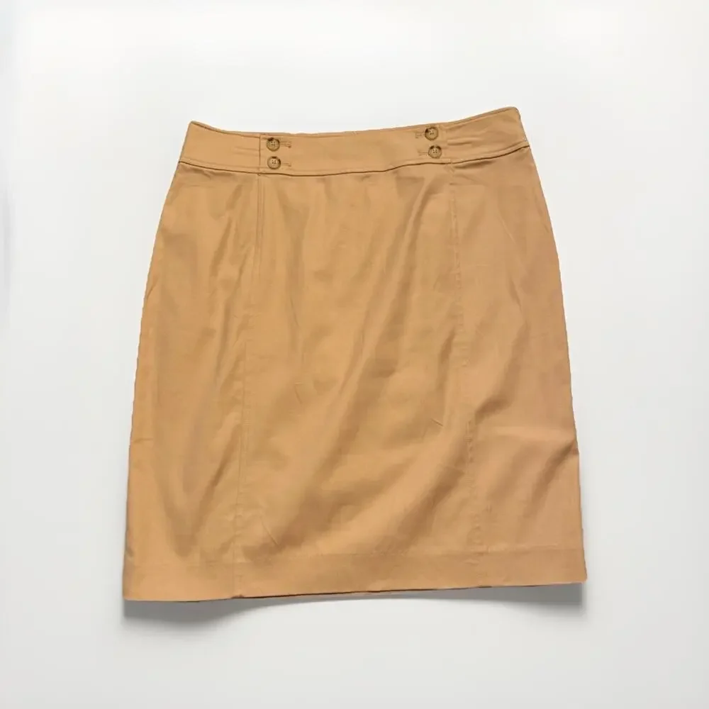 Lauren Ralph Lauren Khaki Skirt Size 10 Tan Cotton Twill A-Line NWT